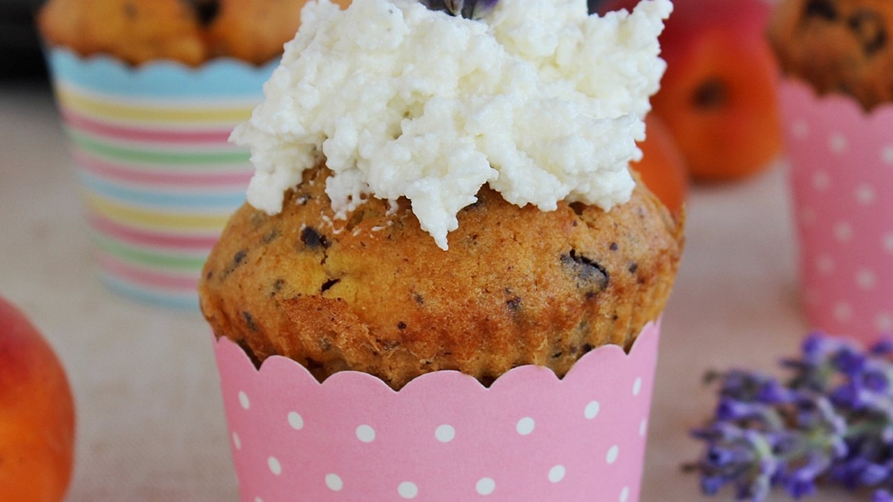 Sárgabarackos-levendulás muffin